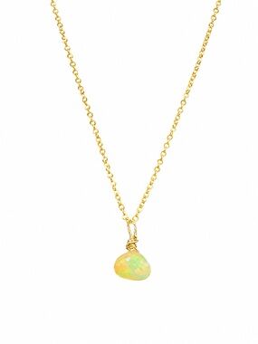 N59 Gold Filled Ethiopian Opal Bar Necklace